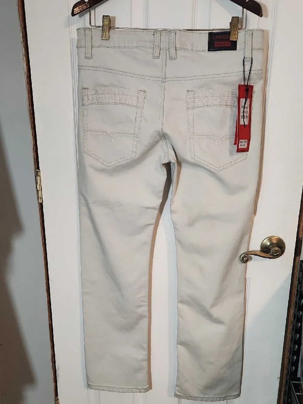 Lamasini Slim Straight Cream Men’s Jeans
